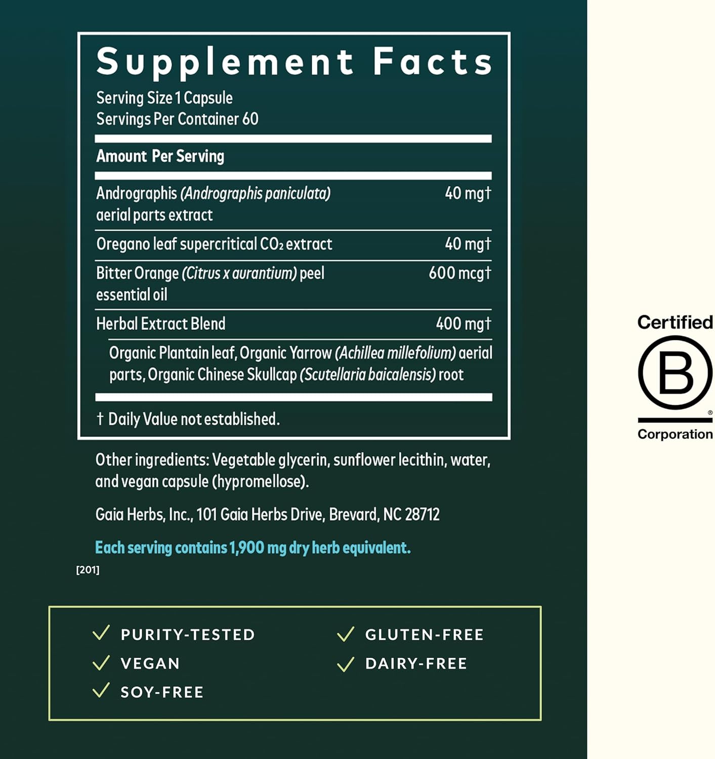 Gaia Herbs Sinus & Lung Supreme - Lung Support Supplement for Respiratory Health - Sinus Support -Vegan, Gluten-Free & Dairy Free - Plant-Based Formula - 60 Capsules - Image 3