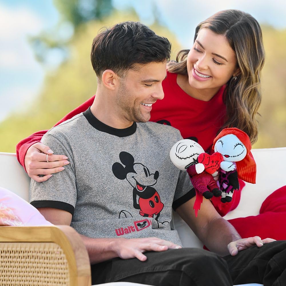 Disney Store Official Jack Skellington & Sally Plush Set - Nightmare Before Christmas Valentine's Day Stuffed Animals with Detailed Sculpting, Velour Costumes & Embroidered Features