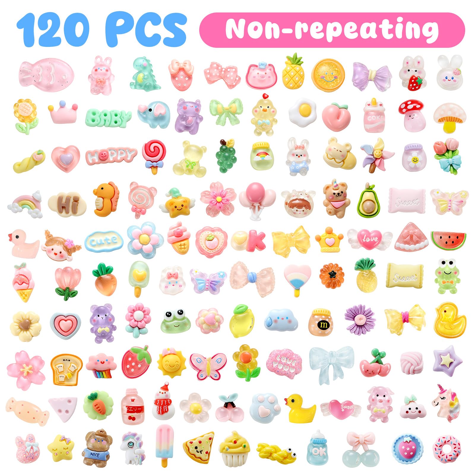 Amazon.com: Zefy 120pcs Cute Slime Charms, No Repeating Jelly