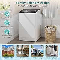 Vista 8 de Auertech Lavadora de 35 libras, lavadora portátil totalmente automática con pantalla LED, 12 ciclos de lavado, 8 niveles de agua, lavadora de gran