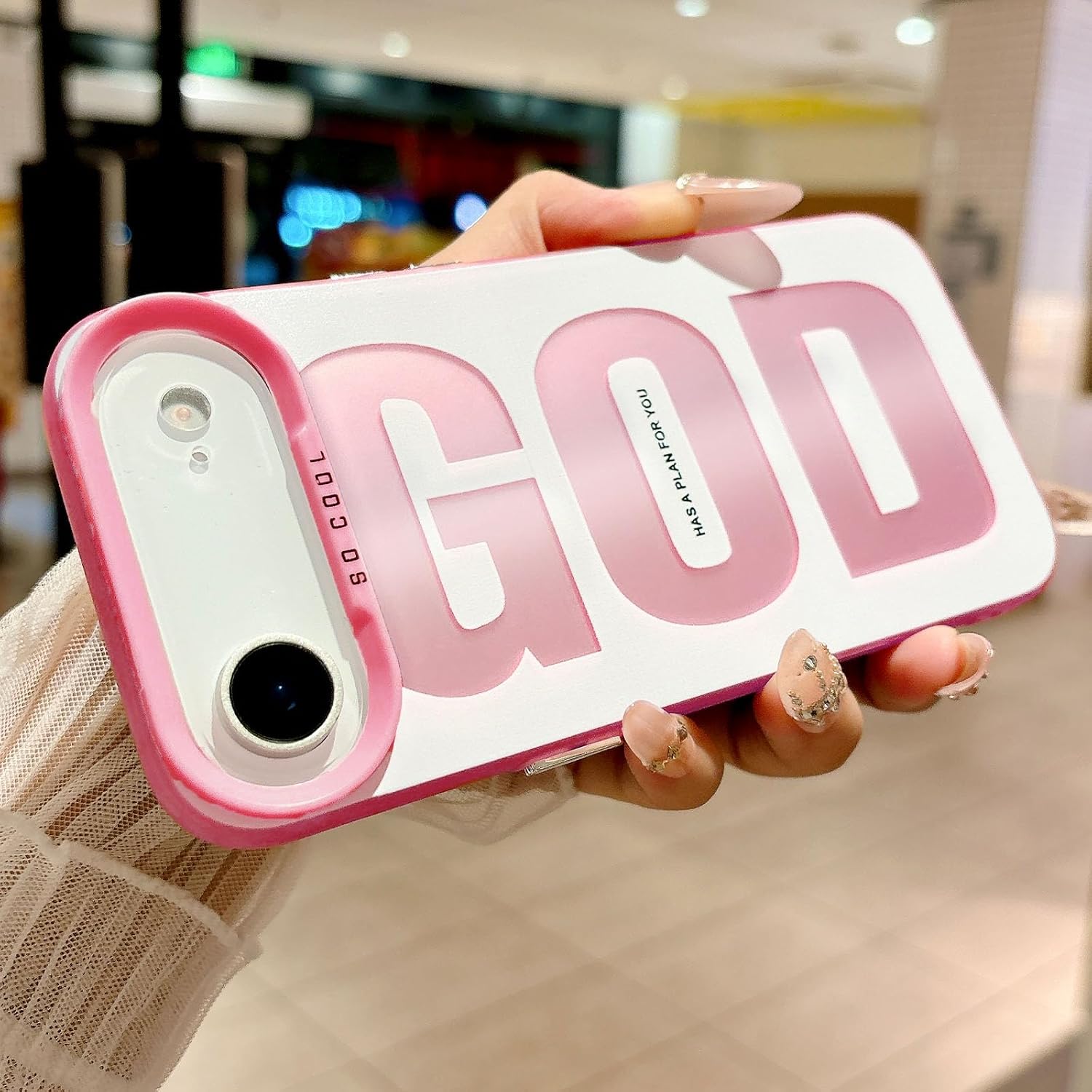 "GOD HAS A Plan for You Phone Case for iPhone 17 Air, Cute Fashion Letter Print Aesthetics Design Simple Case, Soft TPU Slim Shockproof Cover for Girls Women and Men - Pink