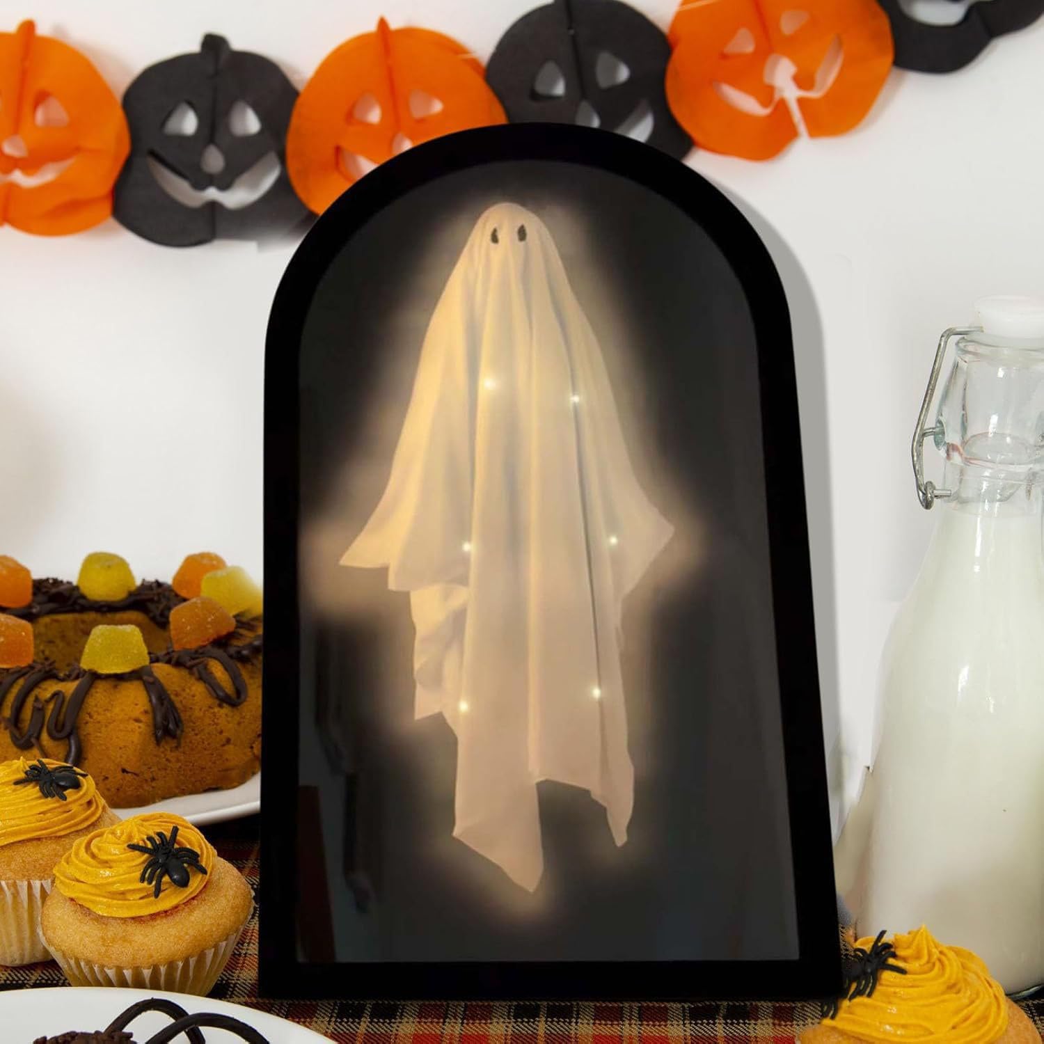 2025 Halloween Novelty Ghost Mirror, Spooky Hologram Ghosts Mirror for Halloween Decor, Eerie Haunted House Decor (Arc Top Medium)