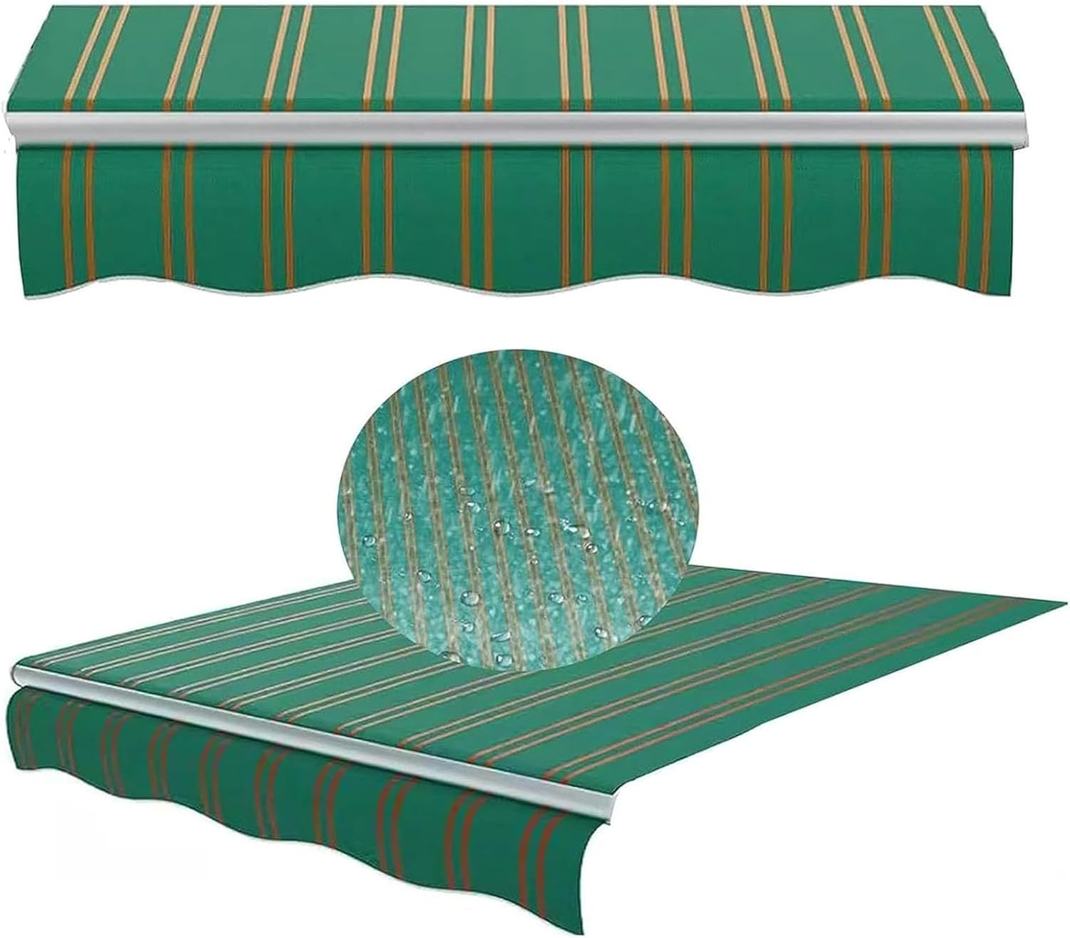 Replacement Canvas For Retractable Awning 12'X10' Patio Awning Fabric Replacement, Durable Exterior Sunshade Canopy Cloth