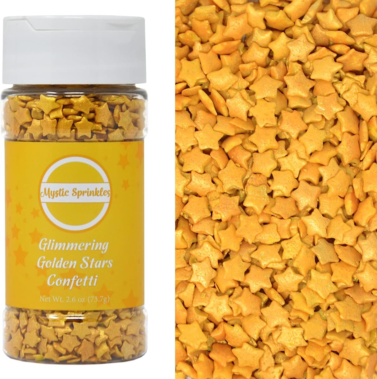 Mystic Sprinkles Confetti Sprinkle Mixes (Glimmering Golden Stars Confetti 2.6oz)