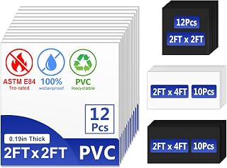 IMXPW Drop Ceiling Tiles 2x2, Waterproof Smooth White PVC, 12-Pack, White