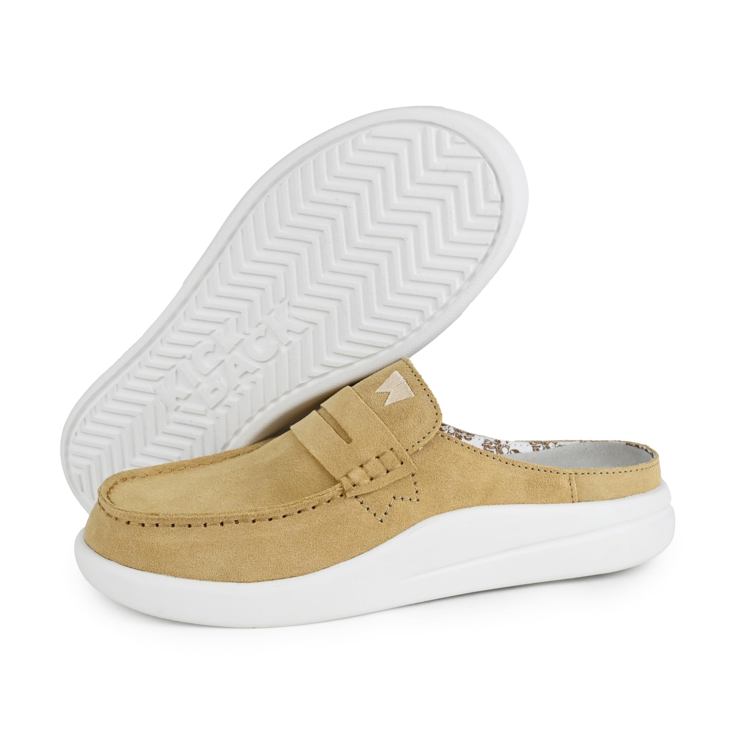 Kickback Frenchy para Mujer Penny Mule - Mocasin Slip On Women's Slider - Zapato Ligero de Ante - Plantilla de Piel Forrada de Espuma Confort - Zapatos Casuales de Verano