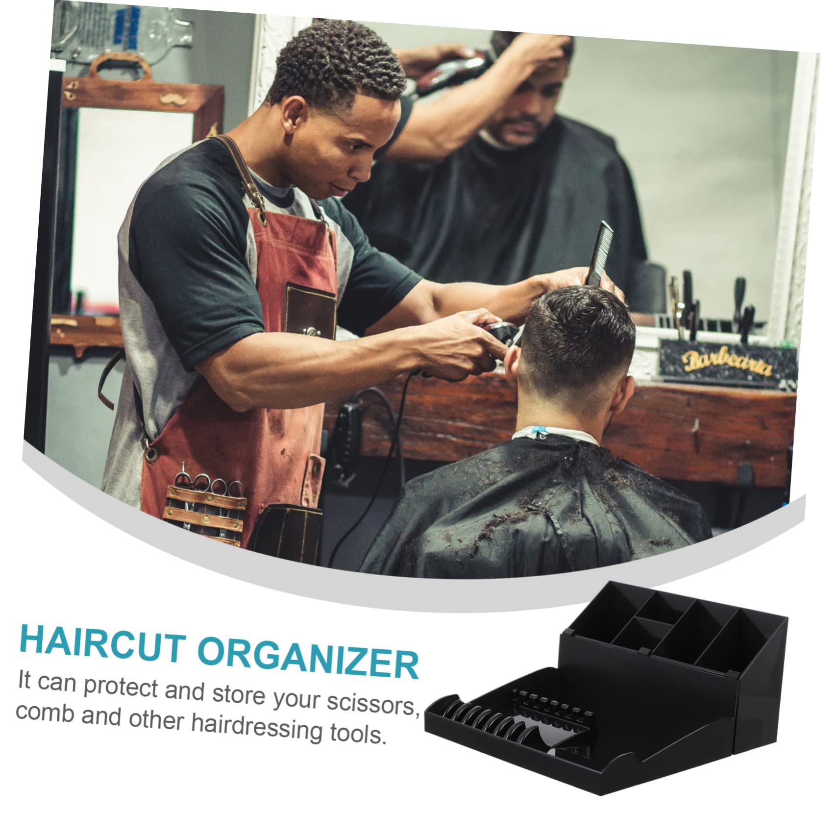Organizador Profesional para Tijeras y Peines De Peluquería, 1 Unidad, Compacto y Resistente, para Barberos y Estilistas, Almacenamiento para Salón, Bandeja Included
