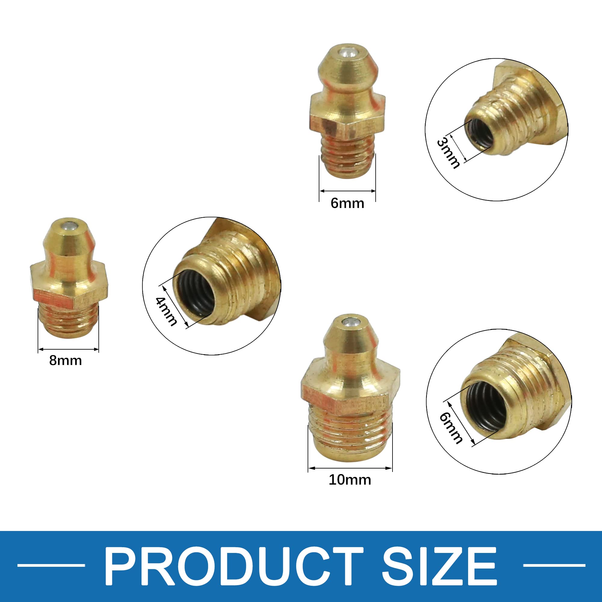 KAERYZ 110 Pz Metrico DIN 71412 Grasso Nipplo Assortimento M6 M8 - Foto 5