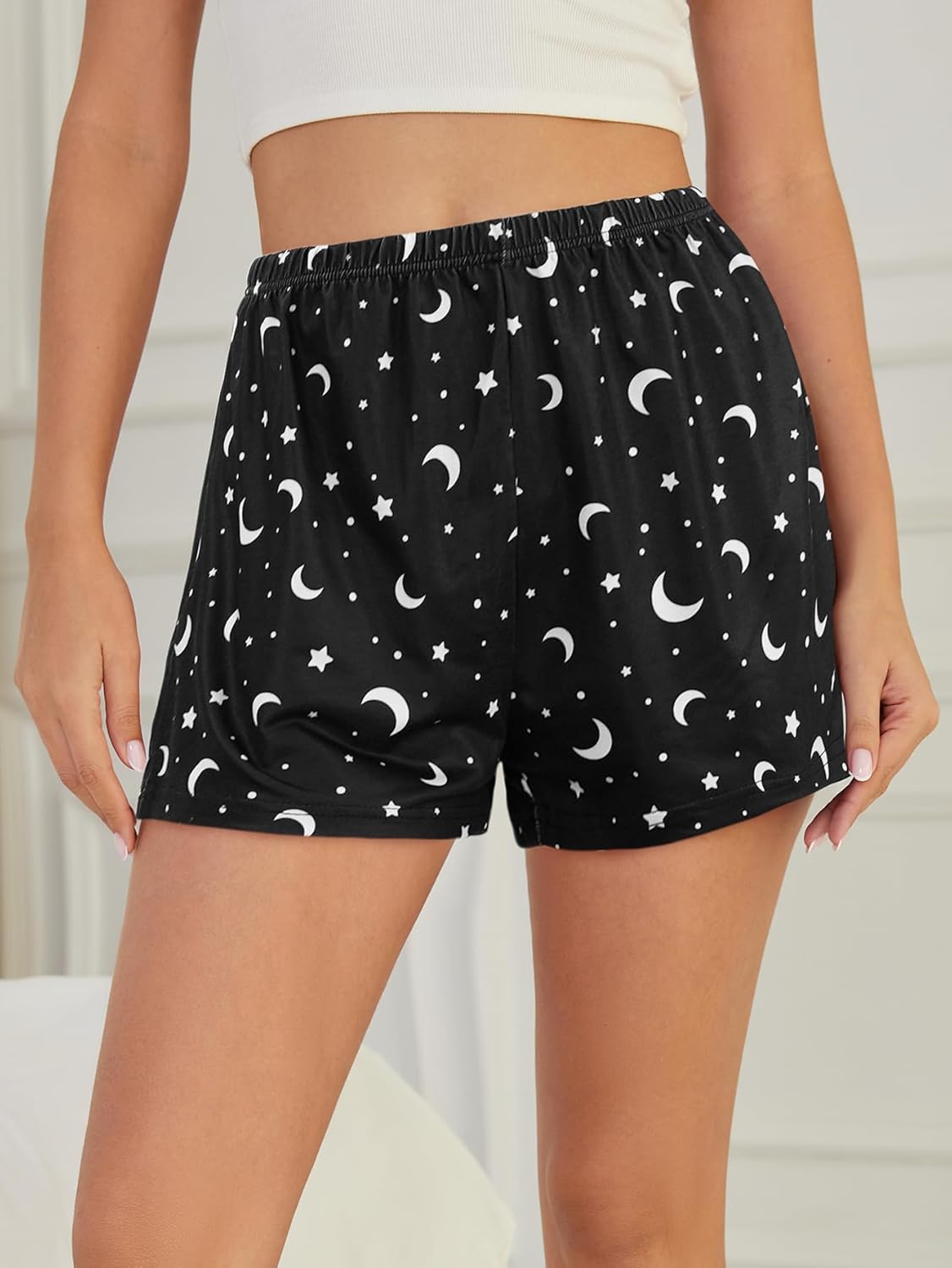 YIJIU 3 Pack Women Pajama Shorts Comfy Lounge Bottoms Soft Elastic Waist Cute Print Pj Shorts - Image 5