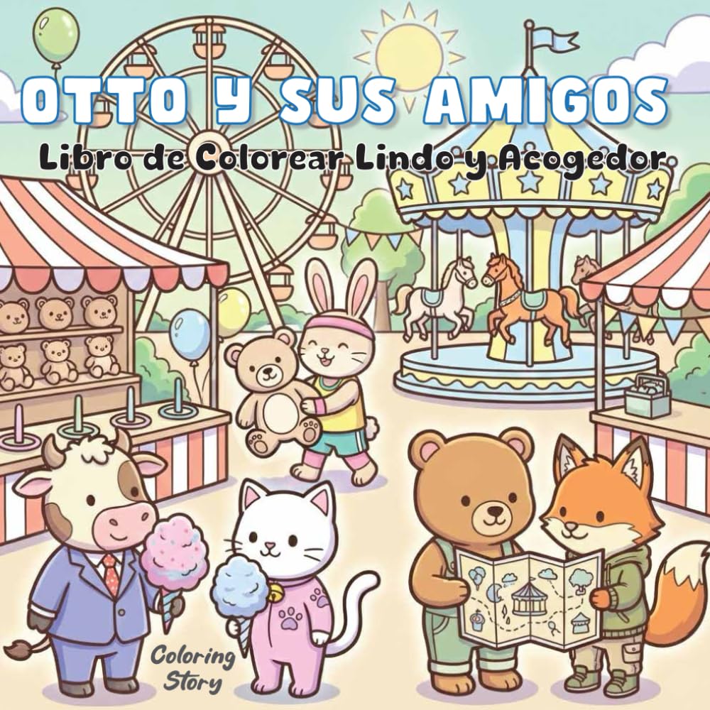 OTTO y sus Amigos: Libro de Colorear Lindo y Acogedor para Adultos y Adolescentes - 40 Diseños de Animales con Trazos Gruesos para Relajarse y Aliviar el Estrés