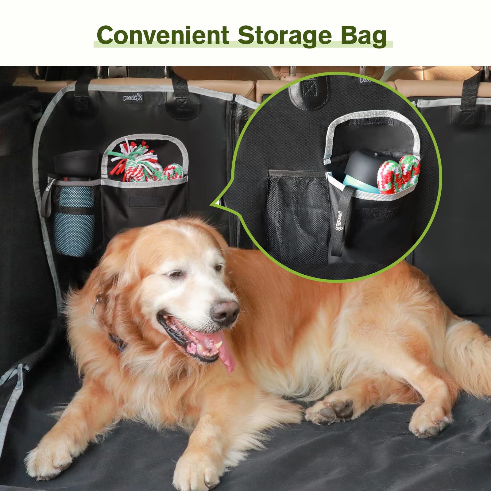 Pecute Coprisedile Posteriori per Auto per Cani, Impermeabili con Finestra di Visualizzazione, Protezione Antigraffio per Camion SUV