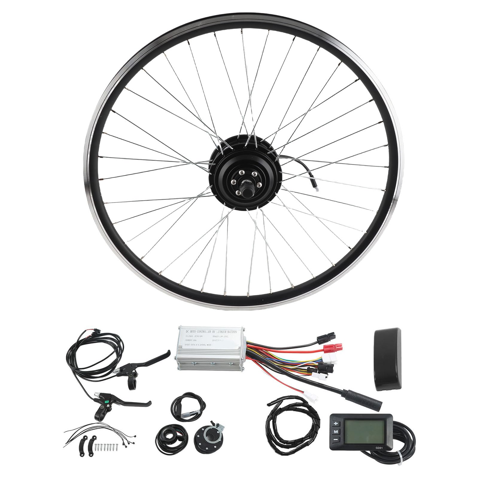 Kit de conversion de moteur de roue avant de vélo électrique 36V 250W 26 pouces avec écran LCD étanche IP65