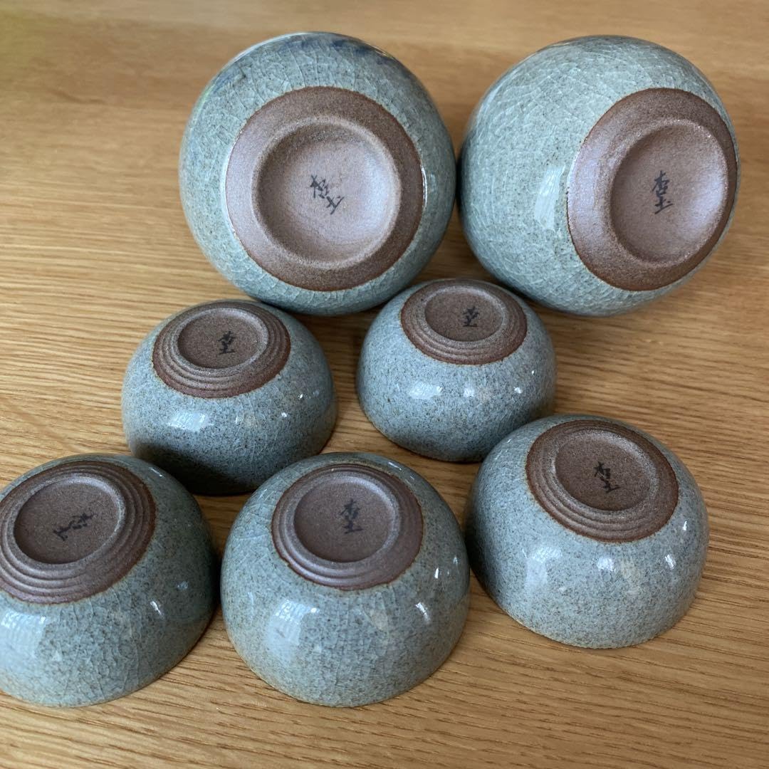 Imari Ware Sagi-e Couple Teacup Apricot Kiln Hot Sake Set