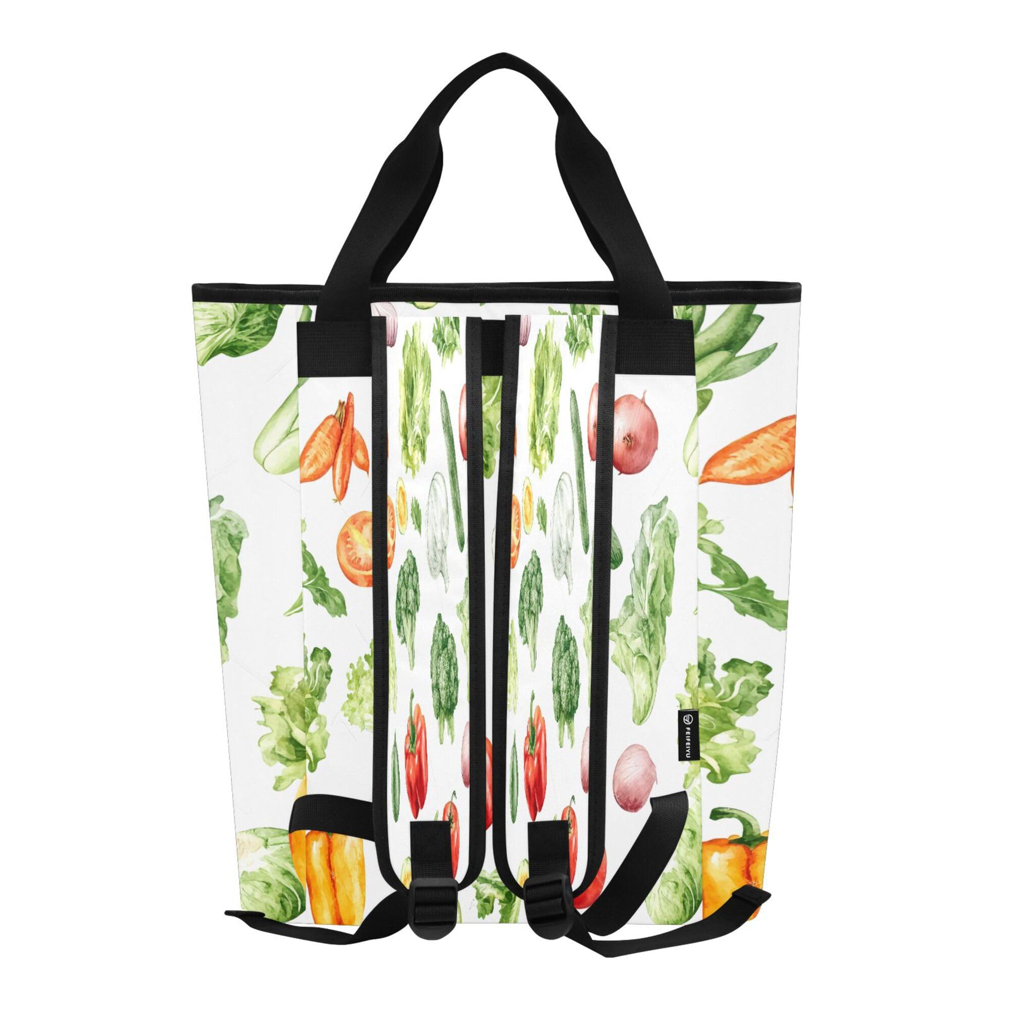 PYBUG Vegetable Reusable Insulated Backpack 36 Cans,Large Leakproof Portable Cooler Tote Organizer for Office Picnic Hiking Beach BBQ