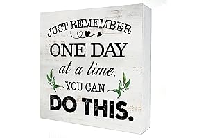 Just Remember One Day at a Time Rustic Wood Box Sign