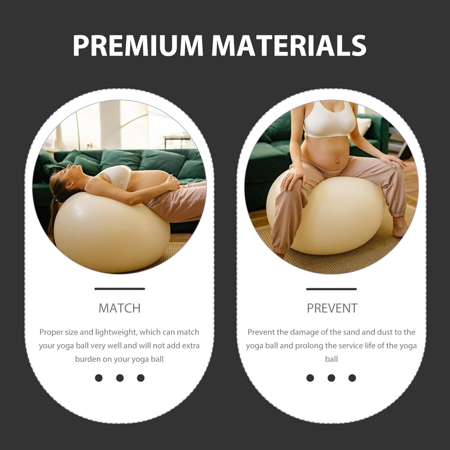 BESPORTBLE Balance Ball Cover Exercise Ball Cover Washable Workout Ball Cover Anti-Skid Ball Protector Workout Ball Protective Cover Gym Ball Dome Cover Grey