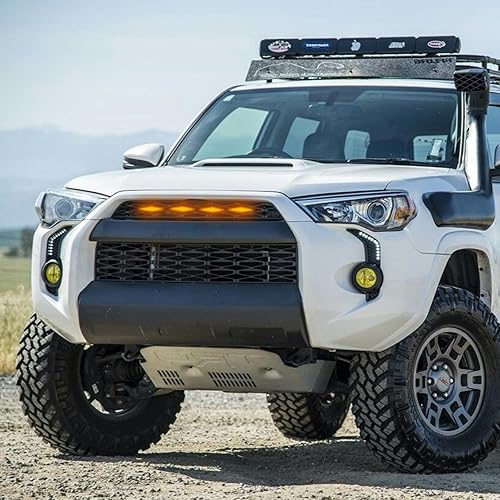 Miniatura 6 de cueclue Pack-4 Luces LED para parrilla delantera de automóvil, 3.7 x 0.59 pulgadas, luz de parachoques delantero con arnés, luces decorativas de