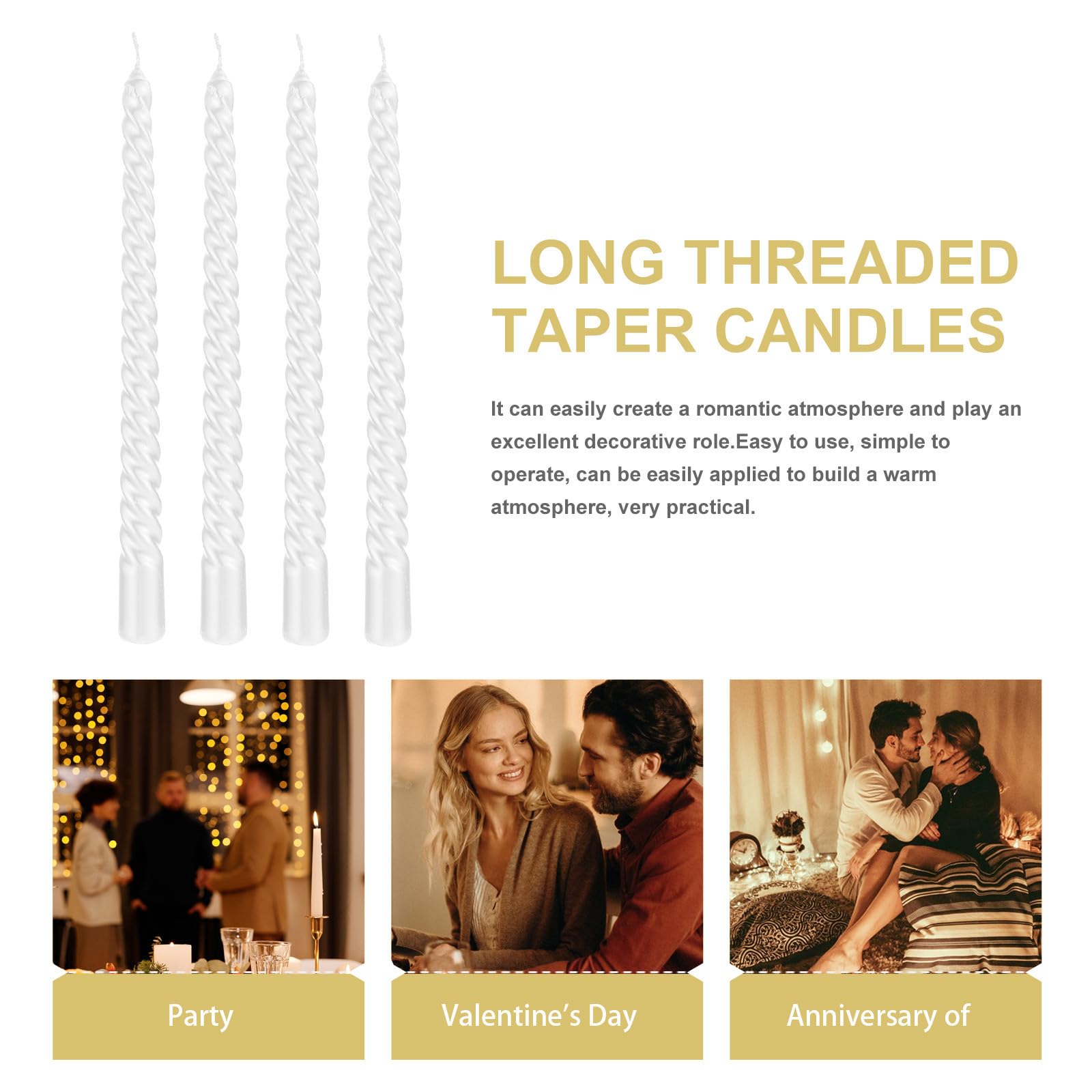 Amosfun 4 Sätze Kerze Teelichter Dekoration Hochzeitsdeko The Christmas Candle Hochzeitsgeschenk Gastgeschenke Hochzeit Valentinstag Party-layout-requisiten Paraffin 4 Stück * 4