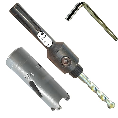 Miniatura 6 de Sierra de agujero de 34 "para ladrillo y hormigón Inc SDS Sierra de agujero y taladro piloto Taladros TCT en mampostería pasar por materiales duros,