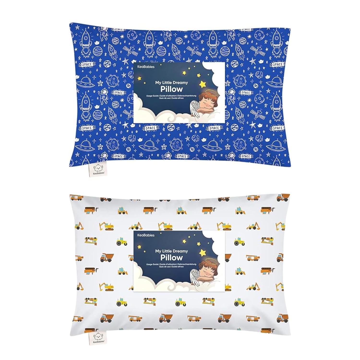 KeaBabies Toddler Pillow with Pillowcase - 13x18 My Little Dreamy Kids Travel Bed Pillows for Sleeping, Cotton Small Pillowcase, Soft & Breathable, Machine Washable, Toddlers 2-5 Years Old