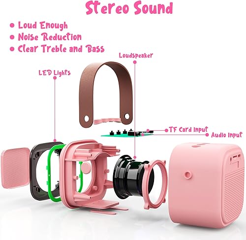 Miniatura 5 de Just4Fun Mini máquina de karaoke para niños, micrófono para niños con micrófonos inalámbricos BT, micrófono de karaoke juguetes para 4, 5, 6, 7, 8,