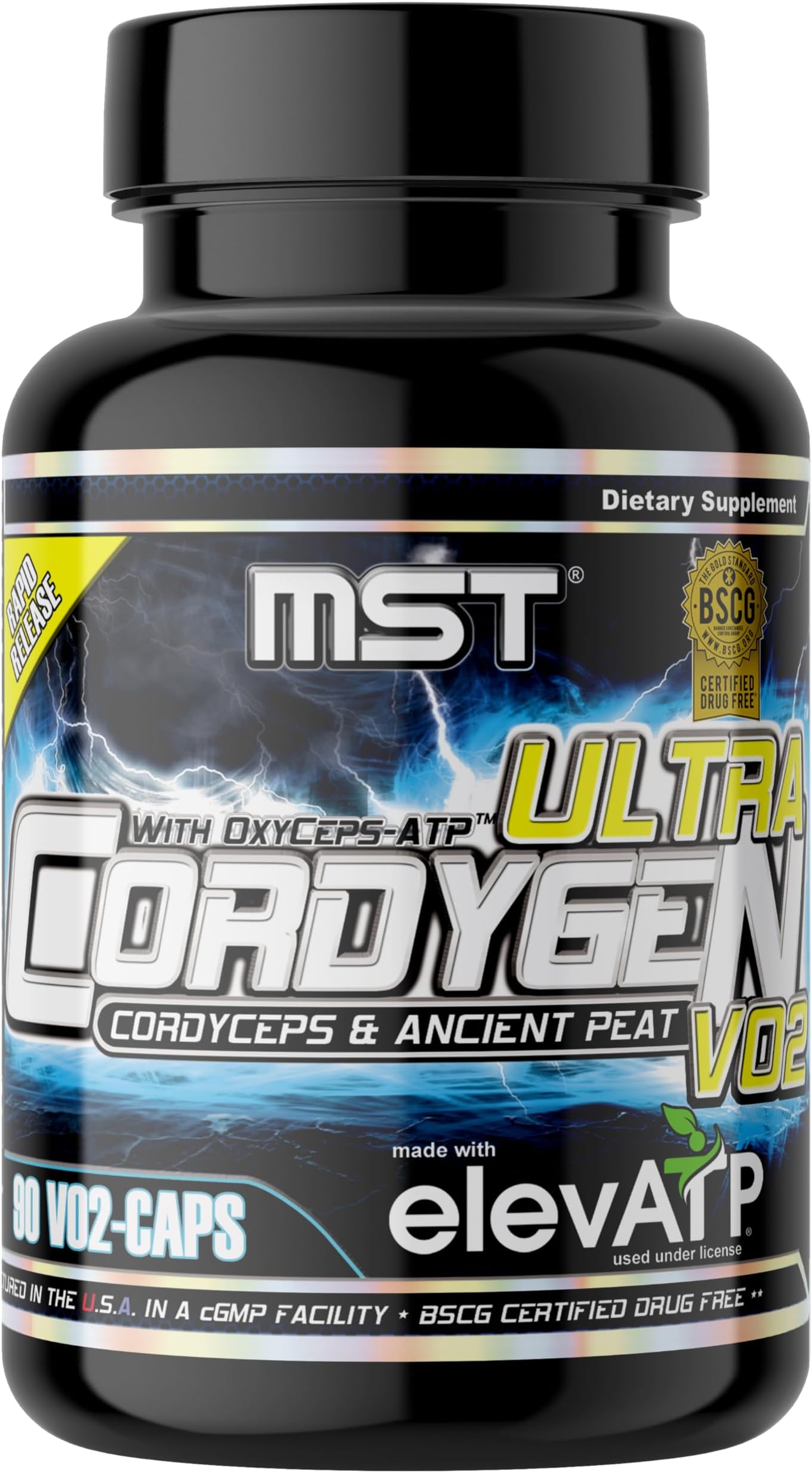 Cordygen VO2 Ultra, Cordyceps, elevATP, Rhodiola, Jiaogulan, Ancient Peat Supplement. Helps Boost Performance, Endurance, Oxygen Utilization & VO2 Max. 90 VO2-caps BSCG Certified
