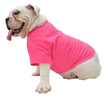Lovelonglong Bulldog Clothes Dog Clothing Blank T-Shirt Tee Shirts for French Bulldog English Bulldog American Pit Bull Pugs 100% Cotton Skin Care Rose-red B-M