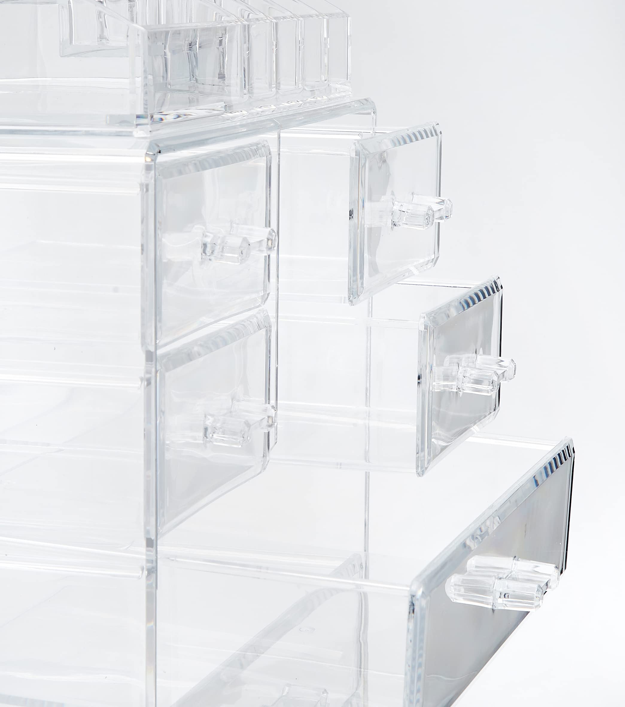 InnovaGoods® Organisateur de maquillage Bioy, maquillage bien rangé et à portée de main, avec 12 compartiments différents, design en bois et pieds antidérapants, idéal pour les personnes qui se maquil