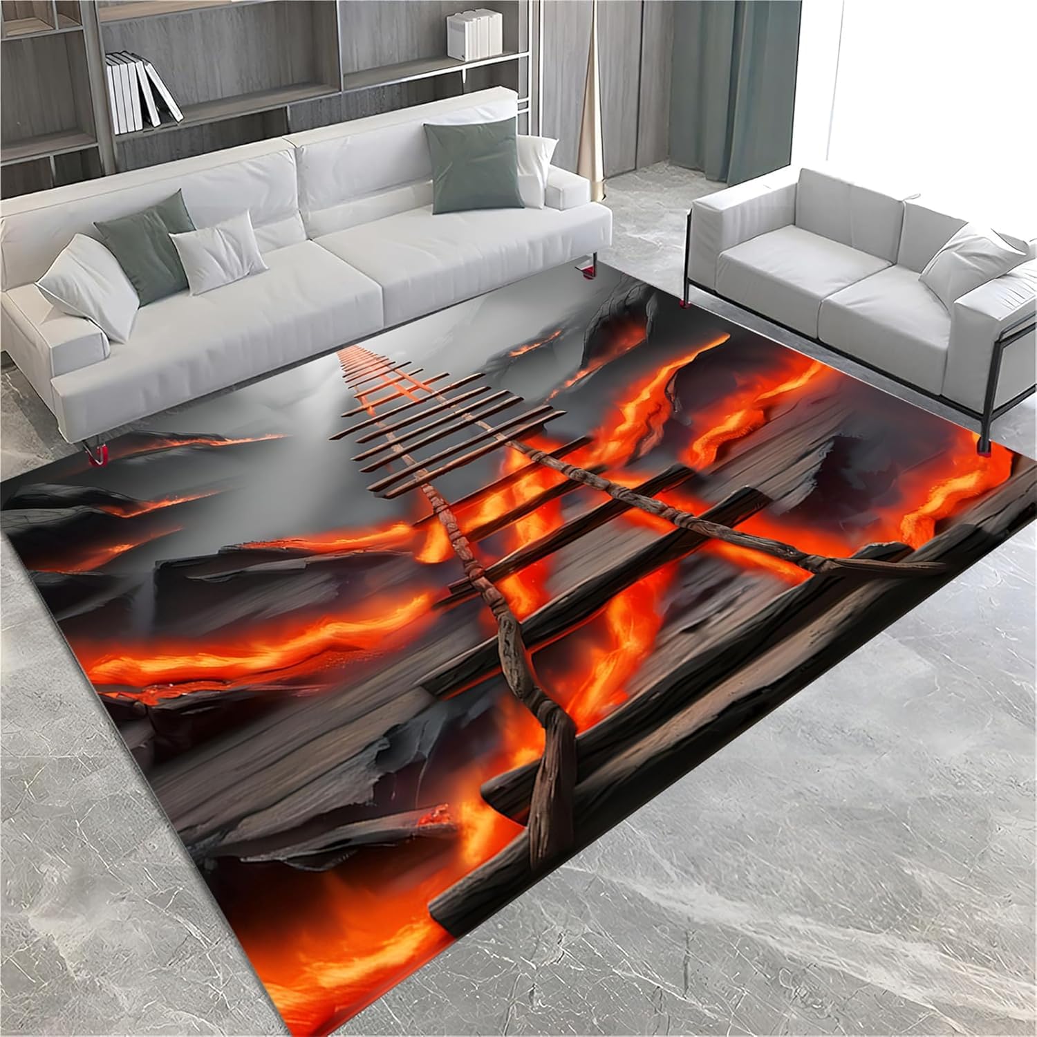 Tapis salon texture abstraite de flamme de roche 120x160cm