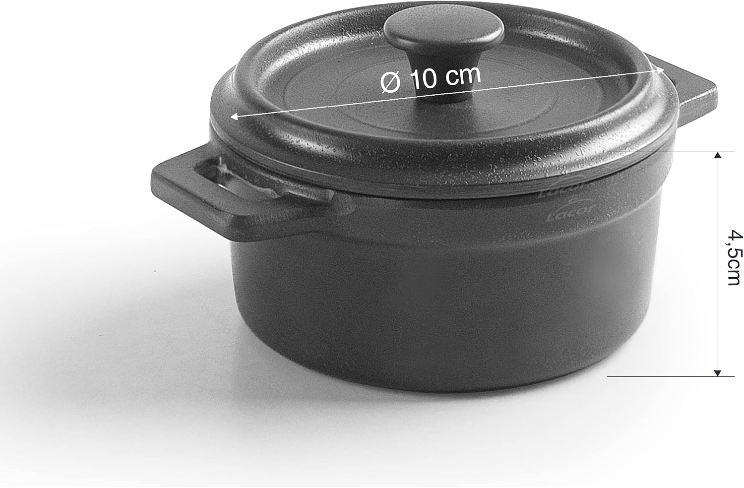Lacor - 63400 - Mini Pot with lid, Made of Melamine, Dishwasher-Safe, BPA-Free, Diameter 10 cm, 210 ml, Grey