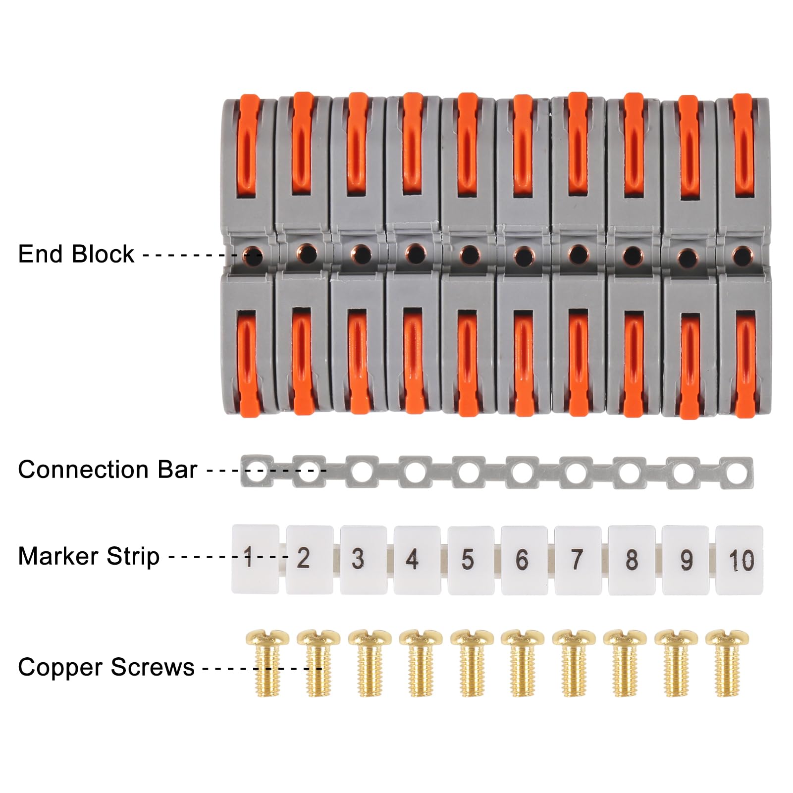 DIN Rail Terminal Blocks Kit - 30PCS -4