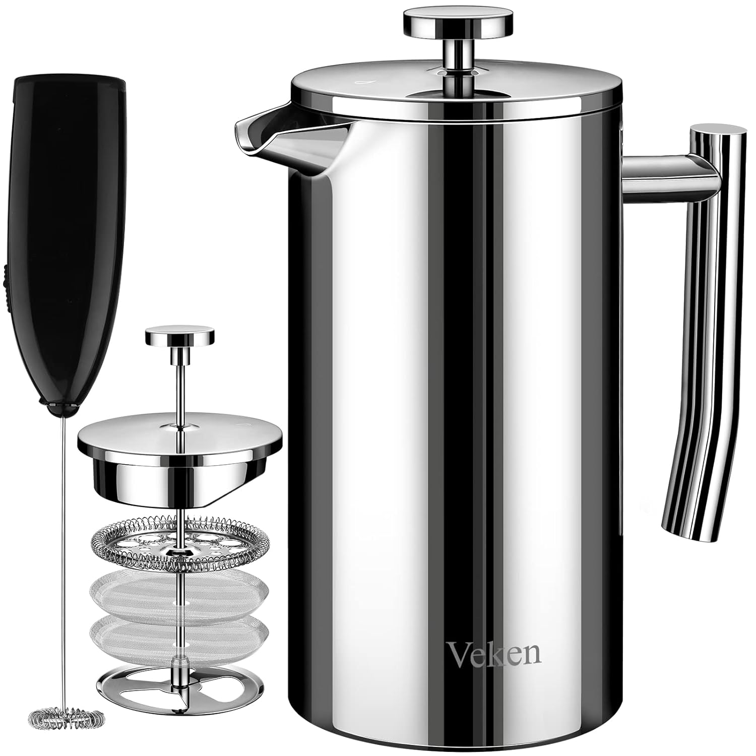 Buy Veken French Press Coffee Tea Maker 50oz, 304 Stainless Steel