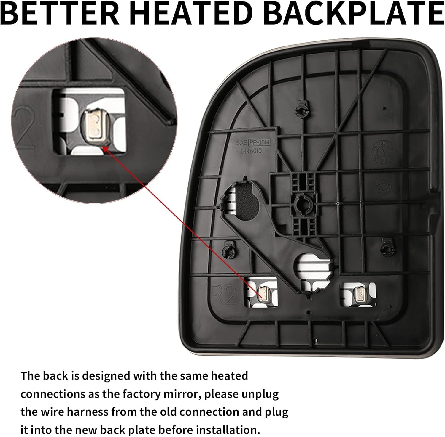 Passenger Side Mirror Replacement for 2002-2014 Ford E150 E250 E350 E450, 1999-2007 Ford F250 F350 F450 F550, 2000-2005 Ford Excursion - Towing Mirror Glass,Right Rear View Mirror with Heated