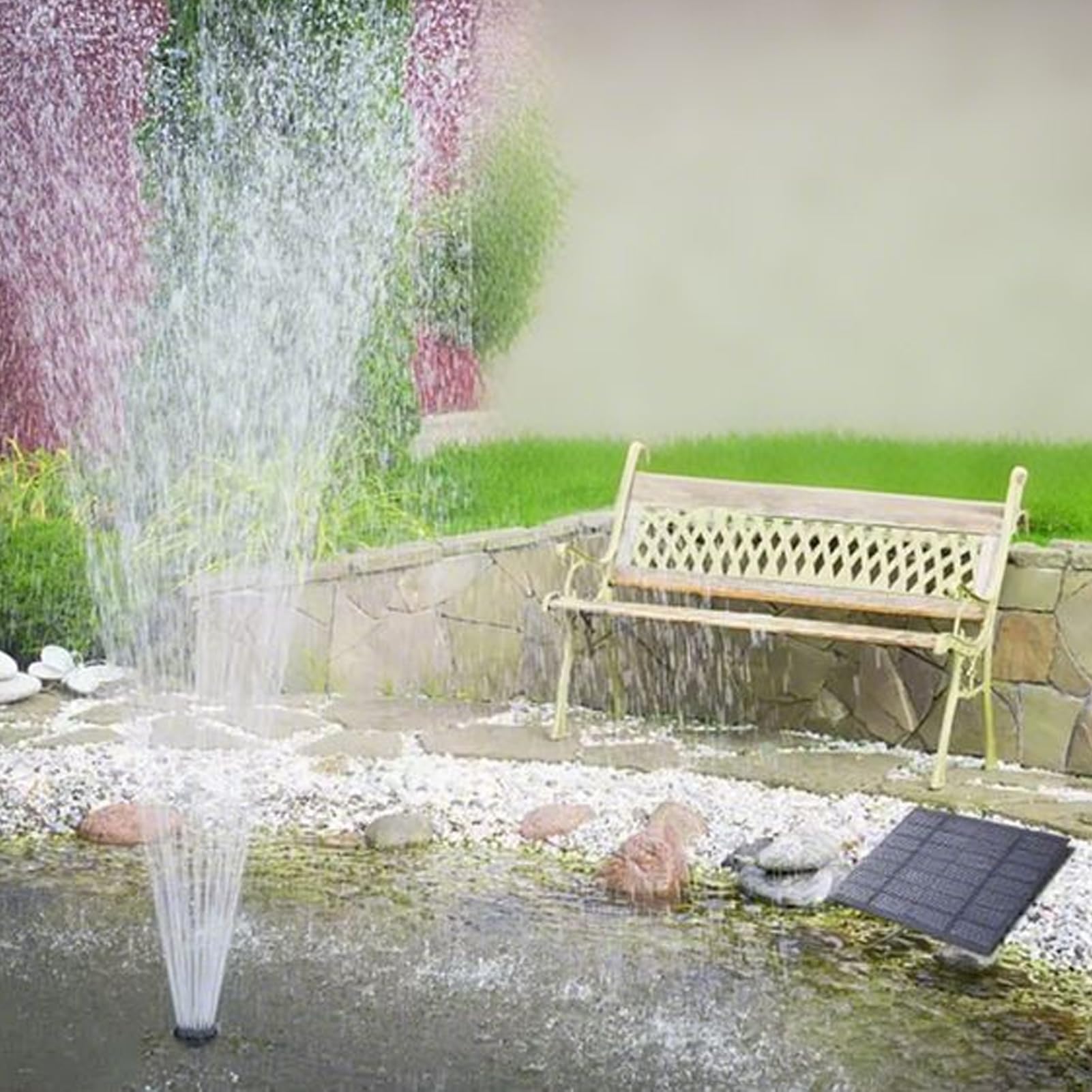 Pompe Solaire - 15W Pompe à Eau Solaire pour Bassins Extérieurs,Décor Résistant aux Intempéries Système d'Arrosage pour Jardin Balcon Bassin Aquarium