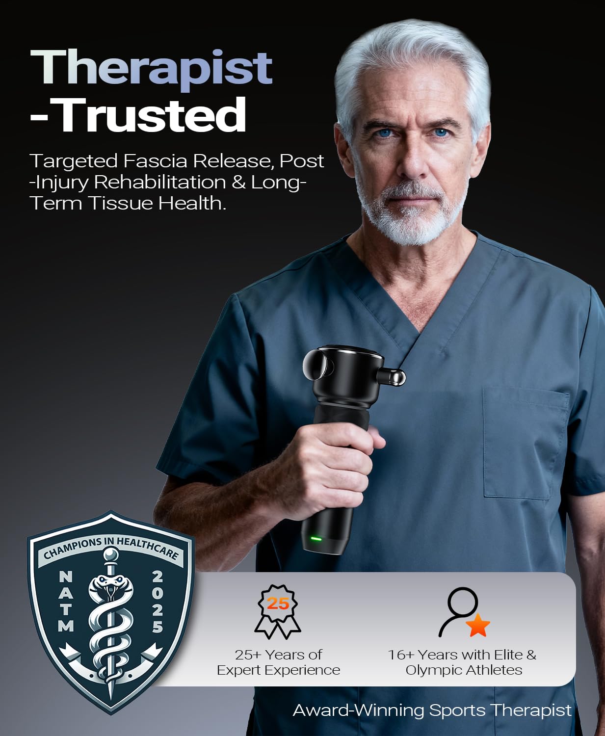 HYAKO R1 Therapie Massagepistole 5 Stufen bis zu 7000U /Min & Ultra Leise | Vibration Schmerzstopp Muskel & Faszien Perfekt für den Triggerpunkt für Entspannung & Regeneration, Geschenk für Ihn & Sie