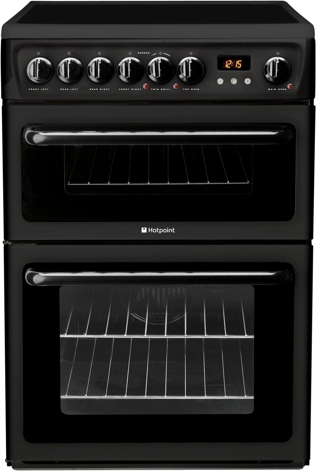 Hotpoint HAE60KS Freestanding Cooker Double Oven Electric Black [Energy Class A]