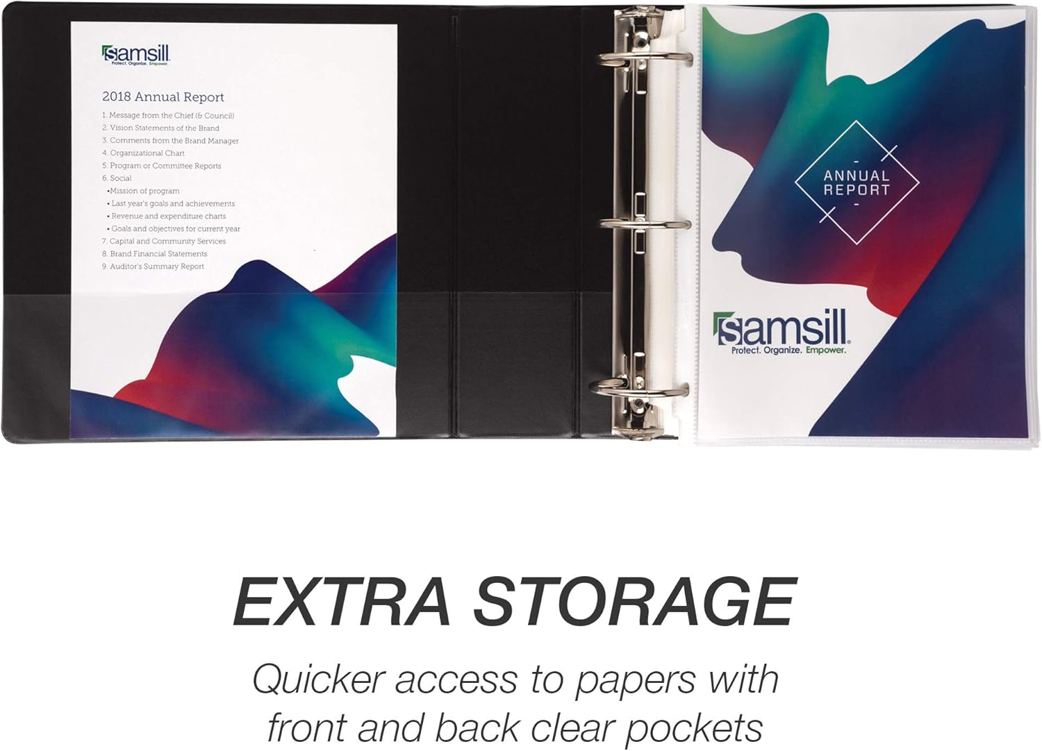 Samsill Economy 3 Ring Binder Made in the USA, 3 Inch Round Ring Binder, Customizable Clear View Cover, Black Bulk Binder 4 pack (MP48580) : Office Products