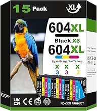 604XL Multipack Compatible with Epson 604 Cartridges for Epson XP 2205 Printer Cartridges XP-2205 XP-3200 XP-3205 XP-4200 XP-4205 Workforce WF-2910DWF WF-2930 WF-2935 WF-2950 Pack of 15