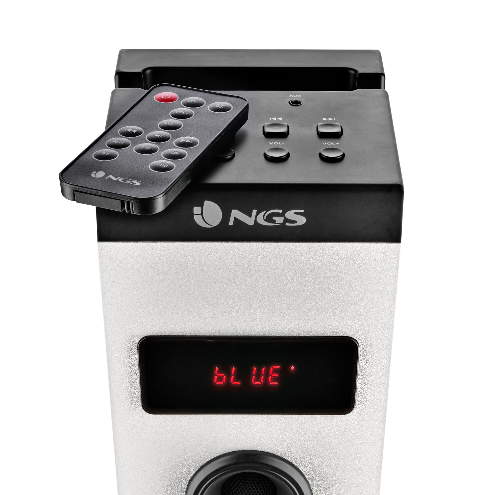 NGS Speaker a Torre Sky Charm BT USB RadioFM AUX 50W Bianca