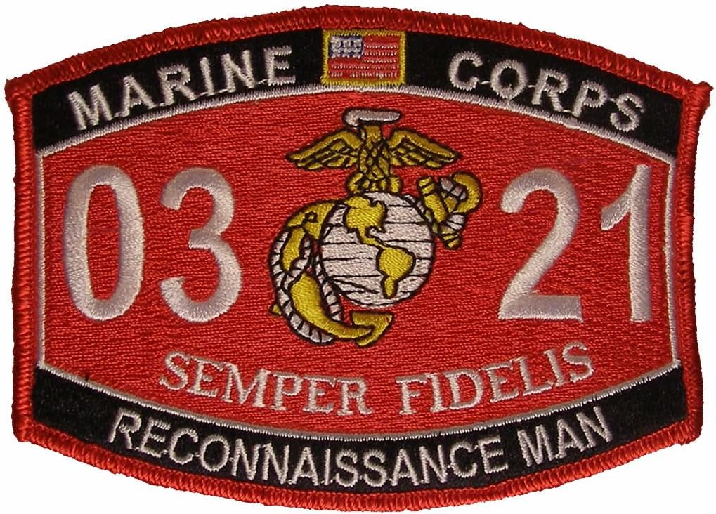 United States Marine Corps MOS 0321 Reconnaissance Man MOS Military Patch - Veteran Owned Business