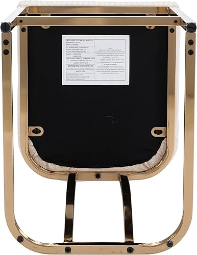 Miniatura 7 de Wahson Juego de 2 taburetes de bar dorados de 24 pulgadas de alto, taburetes tapizados de terciopelo para altura de mostrador, taburetes de bar de