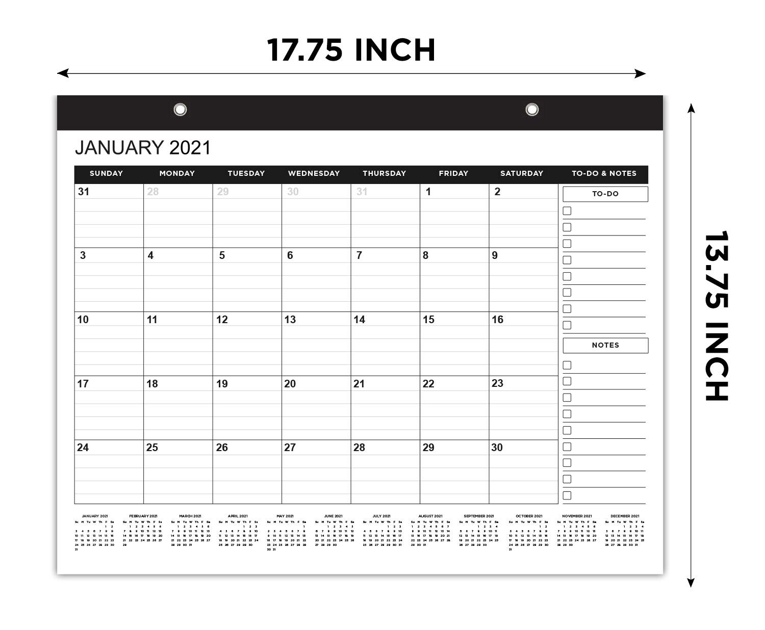 Wall Calendar | 24 Months Desktop and Wall Calendar Premium Paper Tear ...