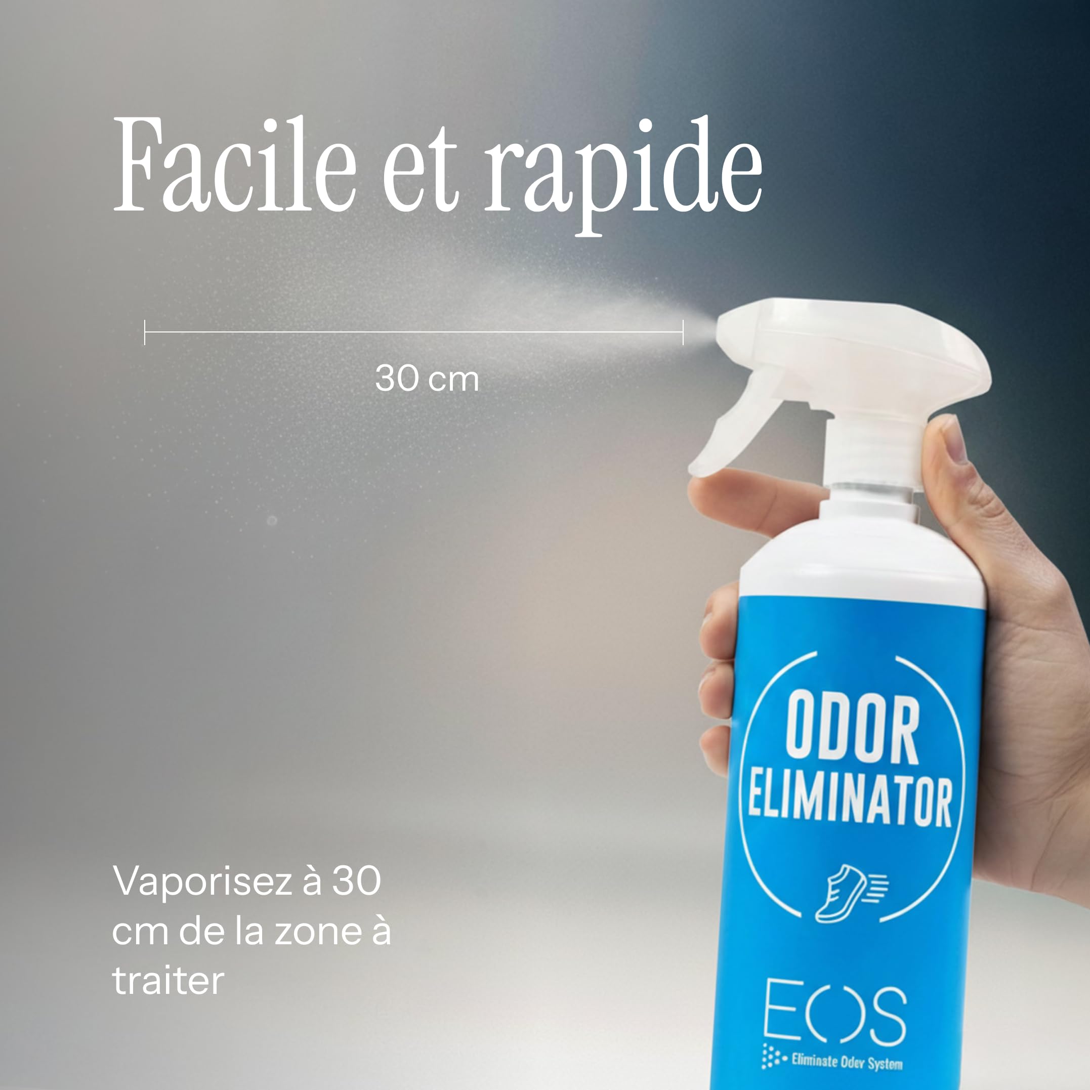 EOS Spray Destructeur d'Odeur | Efficace Neutraliseur d'Odeur Transpiration pour Vêtements de Sport, Accessoires et Désodorisant Chaussure – Absorbeur d'Odeur Puissant | Parfum de Linge