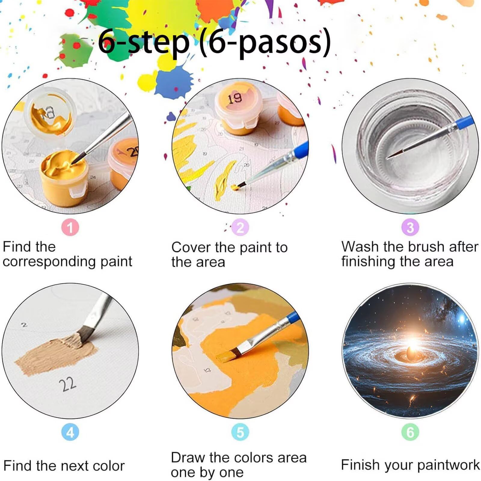 DIY Malen nach Zahlen Erwachsene Galaxie Malen nach Zahlen ab 7 jahre Mädchen Universum Kreativ set für Erwachsene mit Leinwand Acrylfarben set und Pinsel,Bastelset zum Bemalen,Wanddeko 100X200cm 9-J-