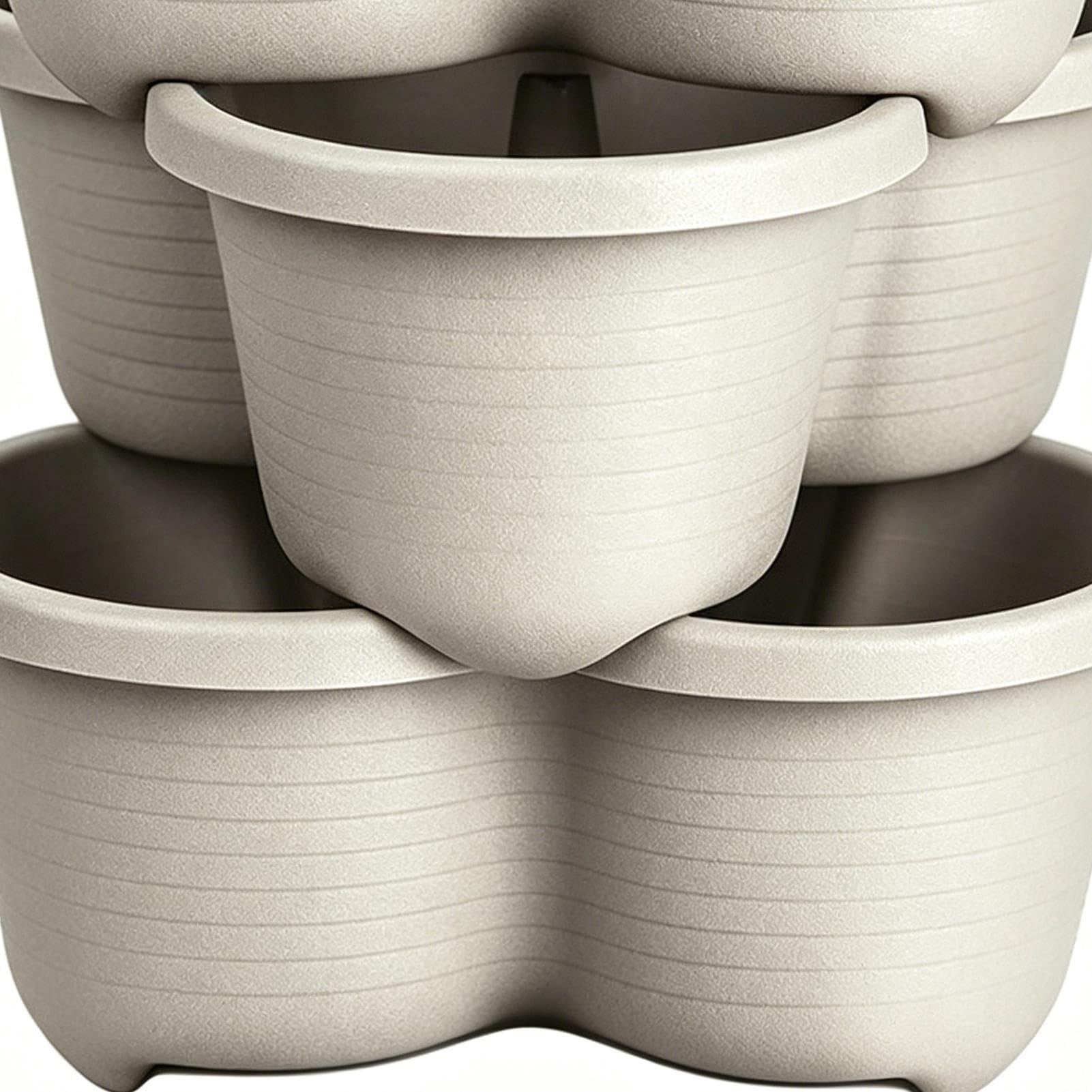 Maceta Vertical Maceta Apilable Vertical De 5 Niveles Con | Torre de Macetero para Fresas para Patio Balcón Deck Porche Terraza Exterior Plantas Frutas Enredaderas