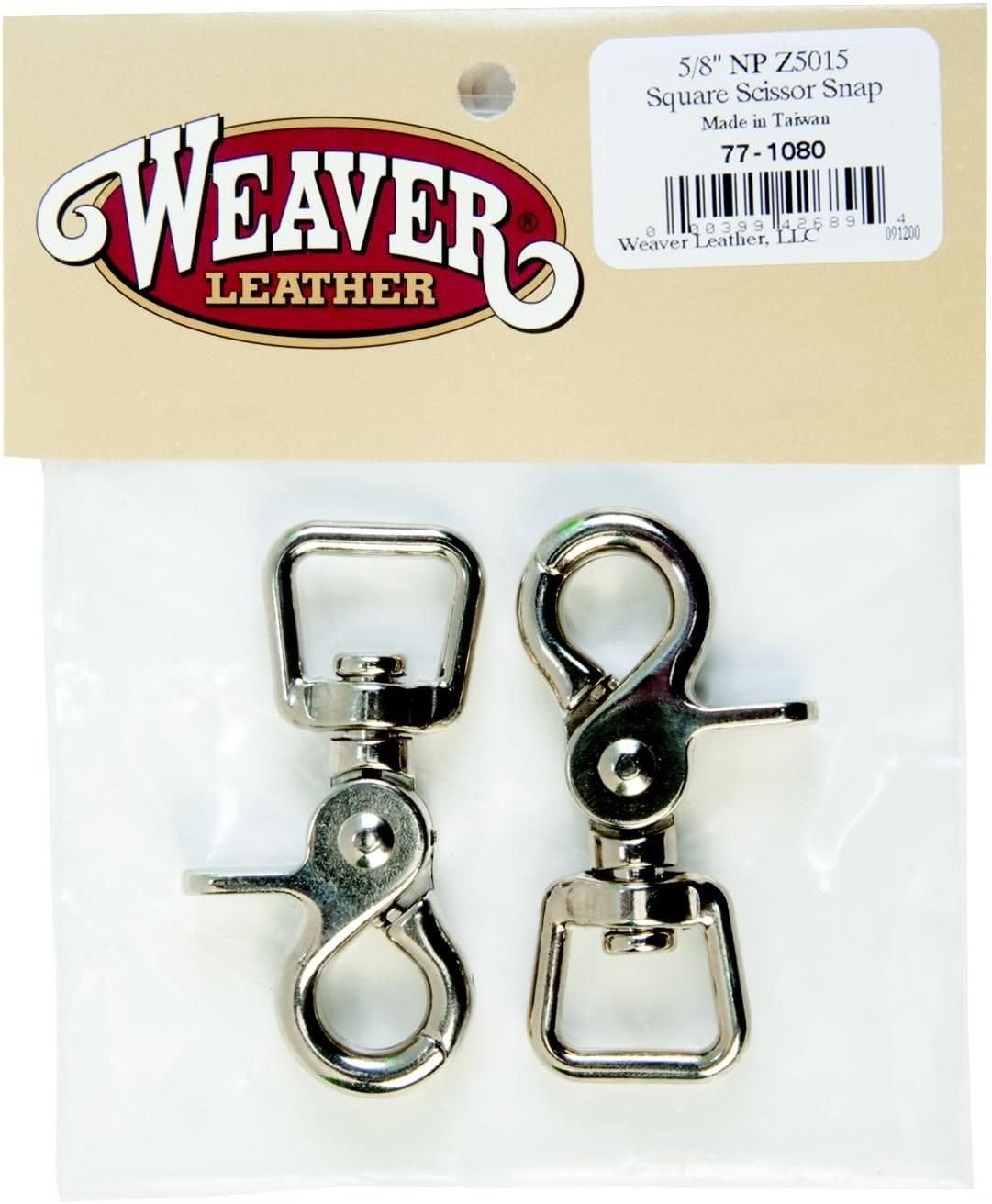 Weaver Leather Snaps,Square Scissor,NP,5/8"