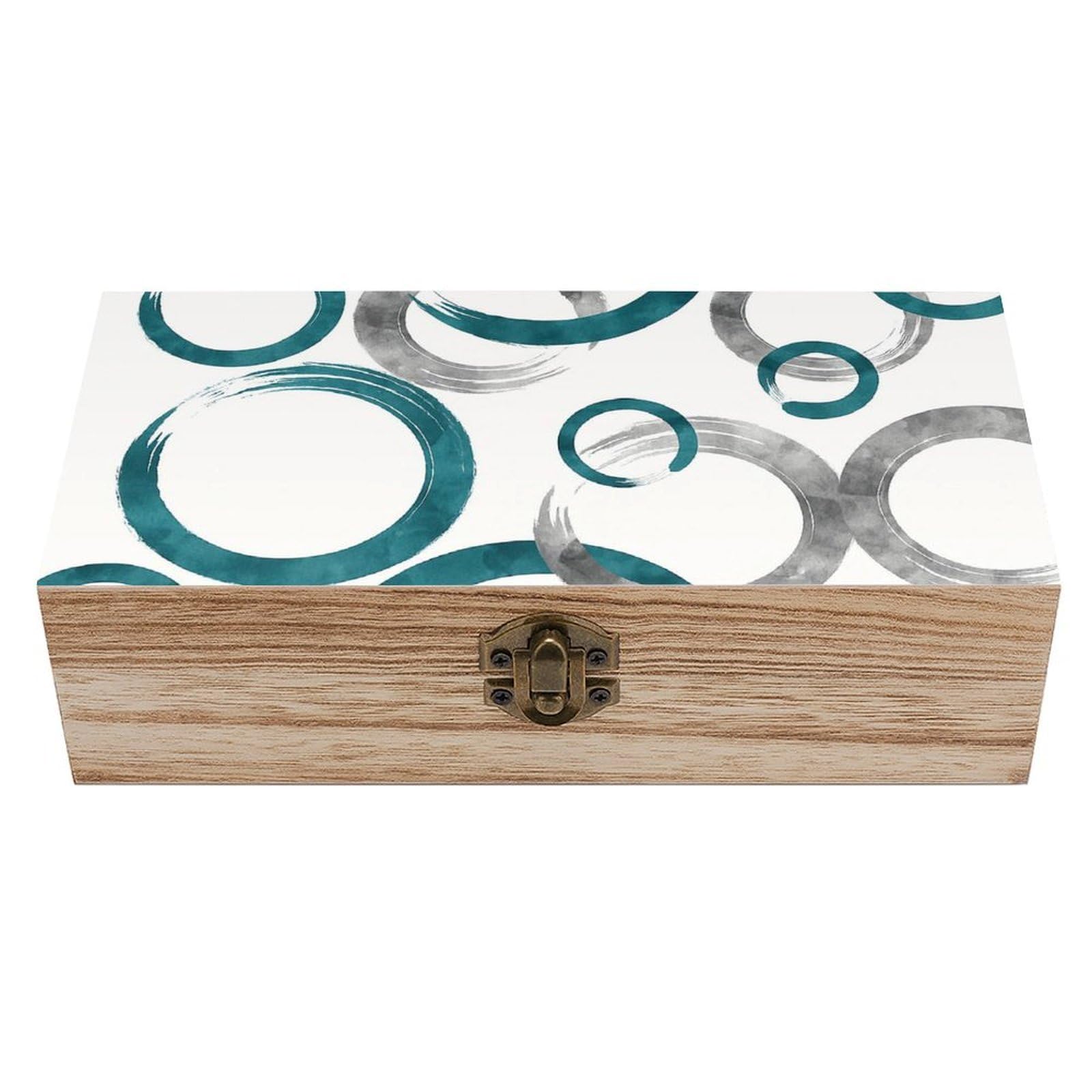 SMAZDFXX Green Grey Ink Bubbles Wooden Storage Box Multipurpose Decorative Box for Jewelry Photo Home Decor