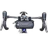 Bike Handlebar Bag - Durable, Multiple-Size Options and Multi-Color Options - Dual Elastic Straps, Clips & Hook & Loop Attachments (Black, Small)