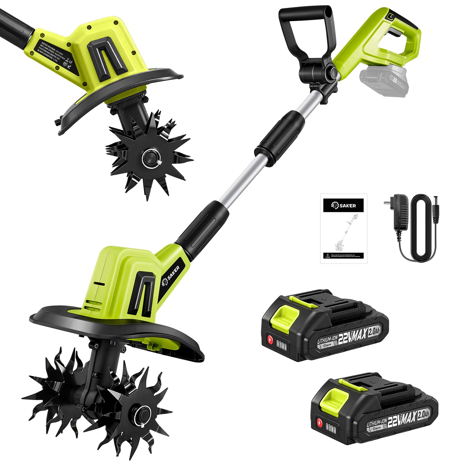 Saker Cordless Garden Tiller Cultivator