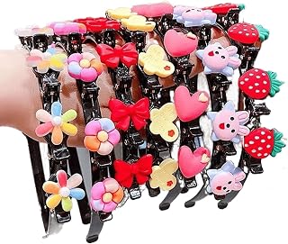 Sweet Princess Hairstyle Hairpin with Clips, Summer Little Girl Braided Hair Hairpin Headdress, Cartoon Headbands Plait Hair Tools, Double Layer Headbands with Clips Twist Plait for Girls (Color : 7